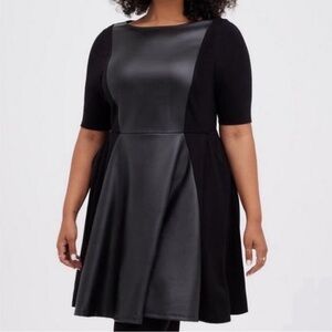 Torrid Black Faux Leather Midi Dress